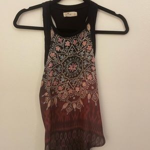 Black and maroon blouse